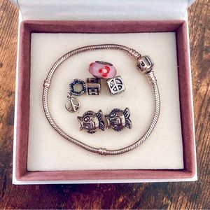 Gently Used Pandora Bracelet with 6 Charms